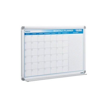 GLOBAL EQUIPMENT Global Industrial„¢ Monthly Calendar Whiteboard, Steel Surface, 36"W x 24"H 695525